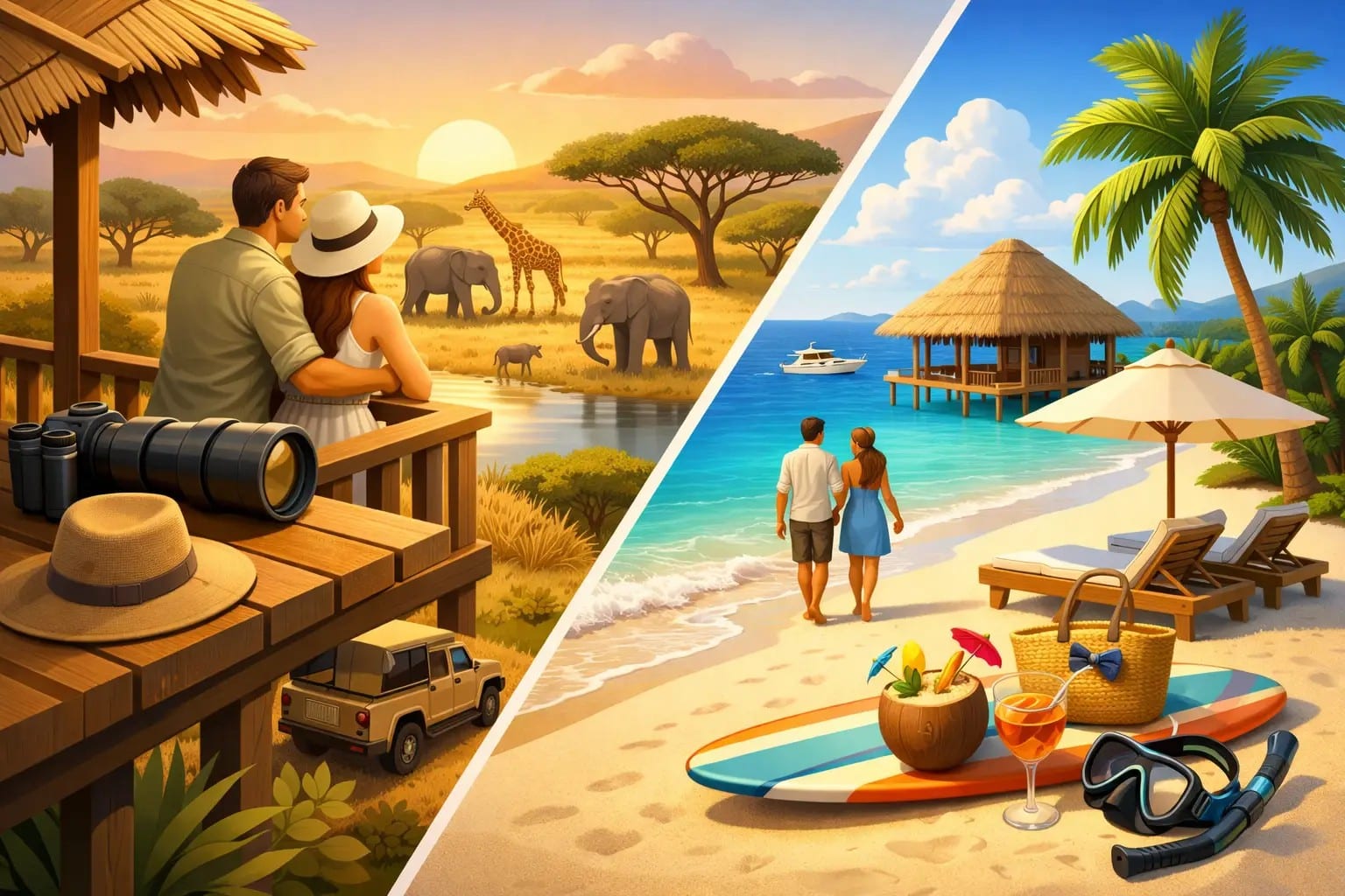 Flitterwochen und Safari